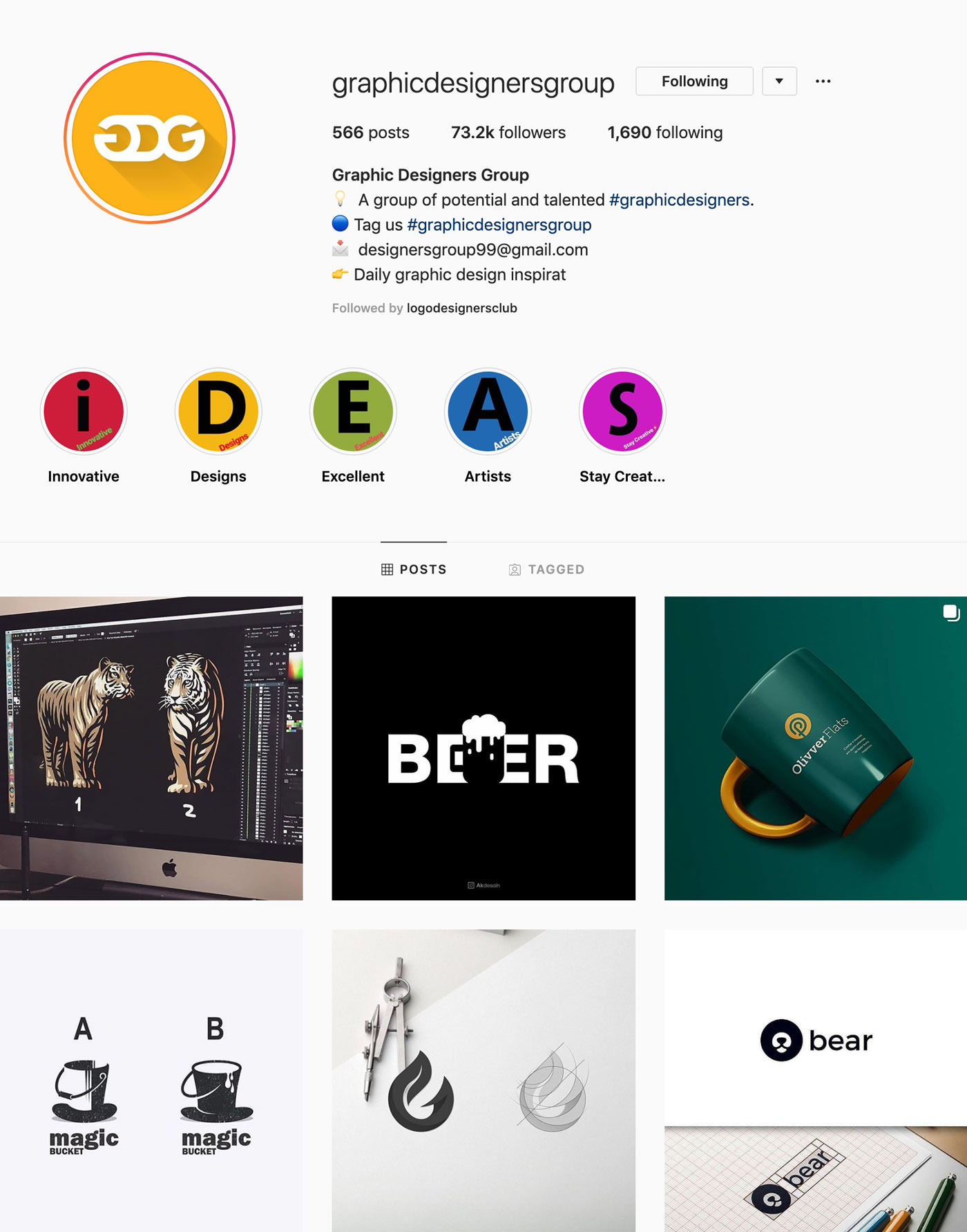 Graphic Designer Group Instagram Page