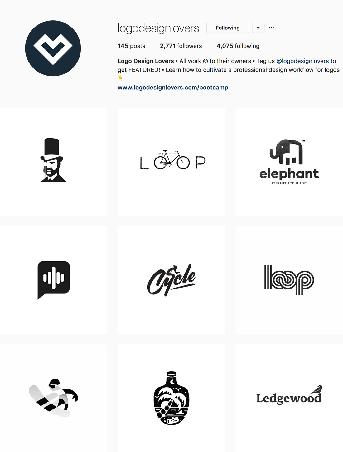 Curated Instagram logo profile logodesignlovers